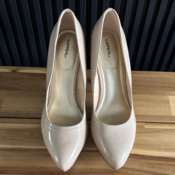 Patent Pink Nude Pointy Toe Platform High Heels - Picture 5 of 8